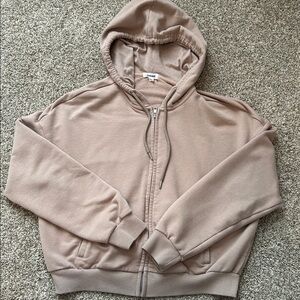Garage Beige Zip Up Hoodie, Womens Small